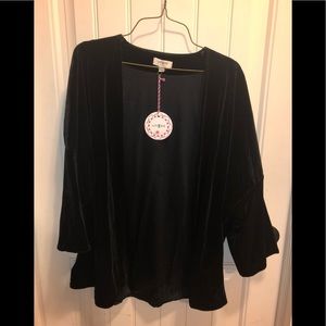 Umgee black velvet look and feel cardigan